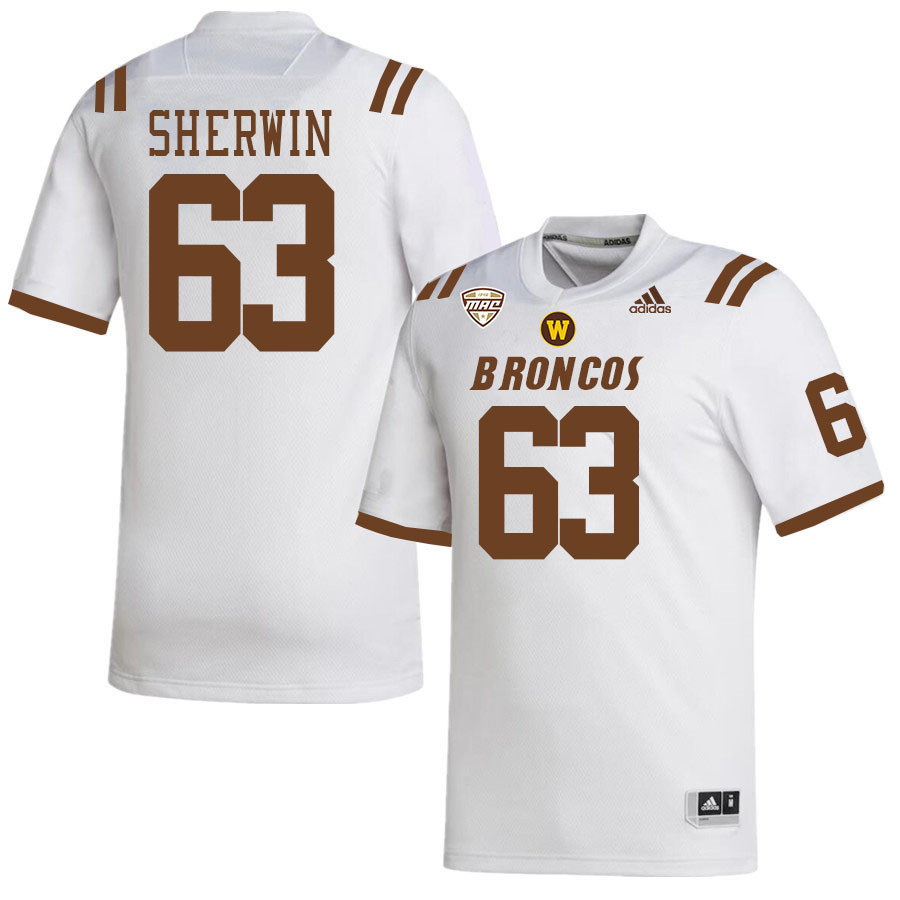 #63 Jack Sherwin Western Michigan Broncos College Football Jerseys Stitched-White